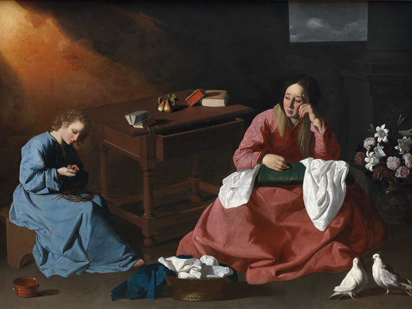 Francisco De Zurbaran Christ And The Virgin In The House At Nazareth By Francisco De Zurbaran