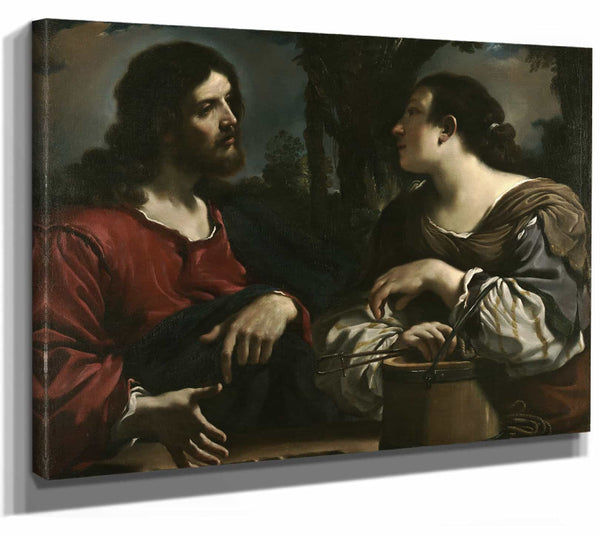 Christ And The Woman Of Samaria By Guercino