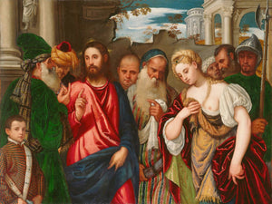 Workshop Of Paolo Veronese Christ And The Woman Taken In Adultery By Workshop Of Paolo Veronese