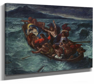 Eugene Delacroix 14" x 11" / Stretched Canvas Wrap Christ Asleep During The Tempest By Eugene Delacroix