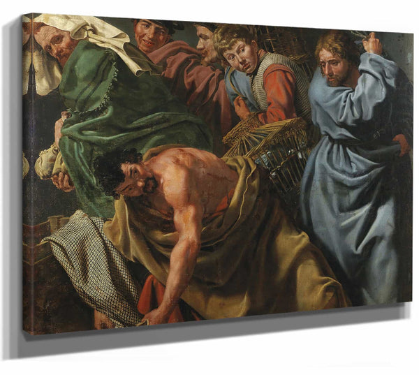 Christ Driving The Money Changers From The Temple By Flemish School