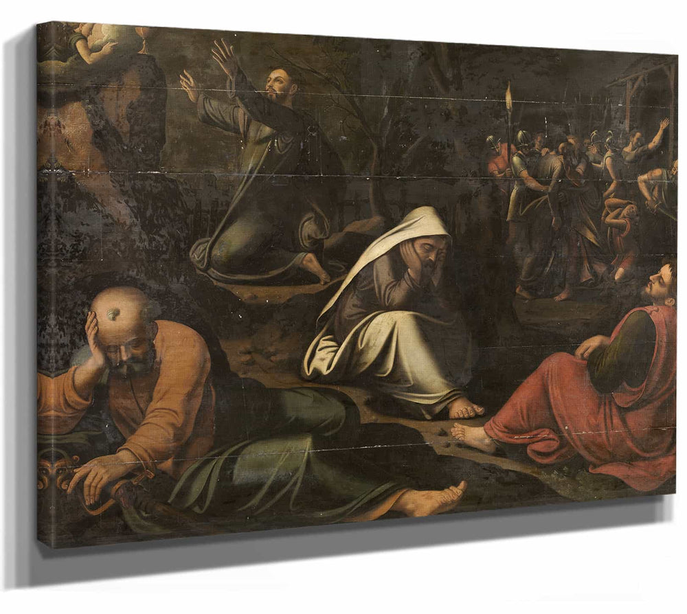 Lambert Van Noort 14" x 11" / Stretched Canvas Wrap Christ In The Garden Of Gethsemane By Lambert Van Noort