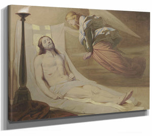 Christ In The Grave A Mourning Angel Hovering Over Him By Eduard Von Steinle