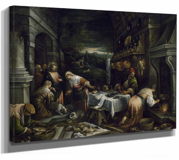 Christ In The House Of Mary Martha And Lazarus By Jacopo Bassano