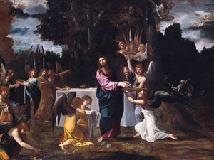 Ludovico Carracci Christ In The Wilderness Served By Angels By Ludovico Carracci