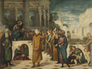 Workshop Of Jacopo Tintoretto Christ With The Adulterous Woman By Workshop Of Jacopo Tintoretto