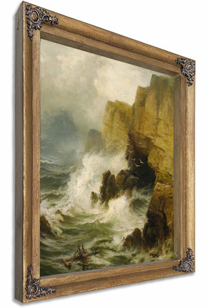 Cliffs In A Storm By Edward Moran