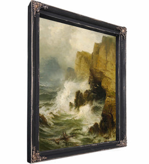 Cliffs In A Storm By Edward Moran