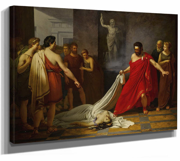 Charles Auguste Van Den Berghe 14" x 11" / Stretched Canvas Wrap Climax Of Sophocles By Charles Auguste Van Den Berghe