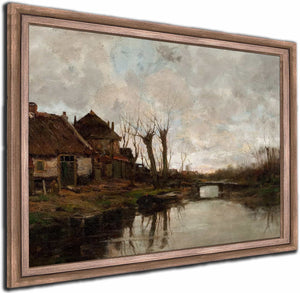 Cloudy Day Along A Dutch Canal By Charles Paul Gruppe