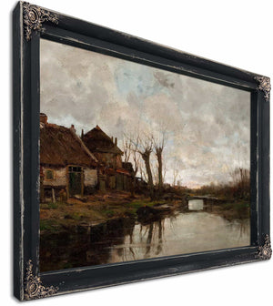 Cloudy Day Along A Dutch Canal By Charles Paul Gruppe