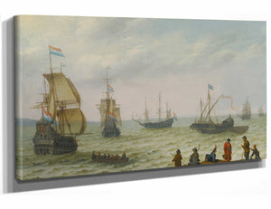 Abraham Willaerts Coastal Landscape With Dutch Shipping In Choppy Seas By Abraham Willaerts