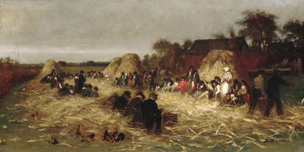 Eastman Johnson Corn Husking At Nantucket By Eastman Johnson