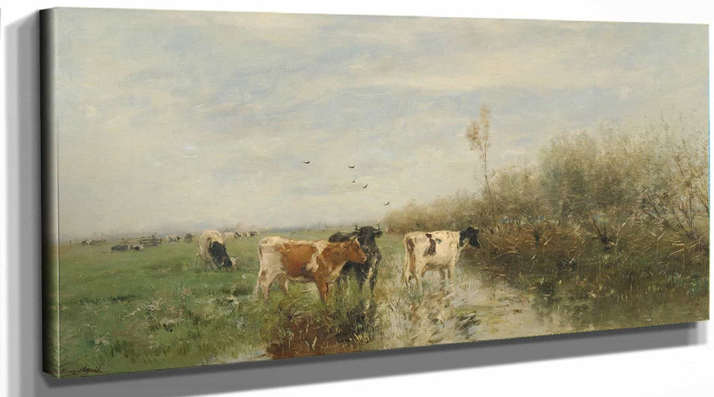 Willem Maris Cows In A Soggy Meadow By Willem Maris