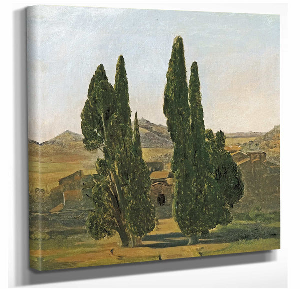 Charles Lock Eastlake 12" x 12" / Stretched Canvas Wrap Cypress Trees At The Villa Deste By Charles Lock Eastlake