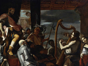 Mattia Preti David Playing The Harp Before Saul By Mattia Preti