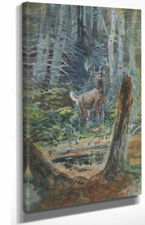 Charles Marion Russell Deer In The Dell By Charles Marion Russell