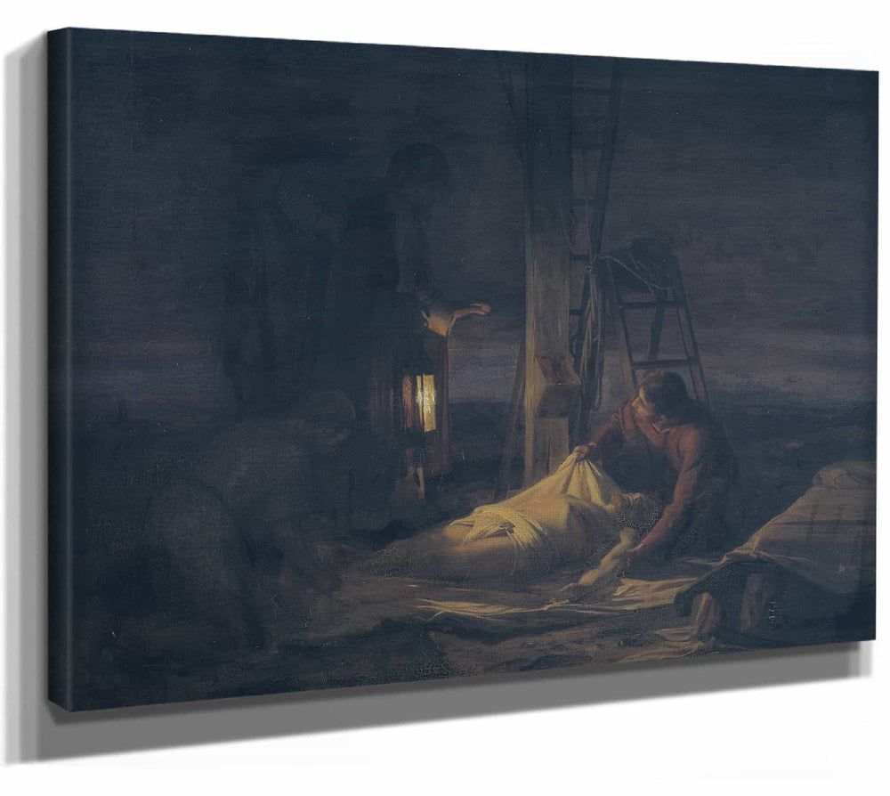 Carl Bloch 14" x 11" / Stretched Canvas Wrap Descent From The Cross By Carl Bloch