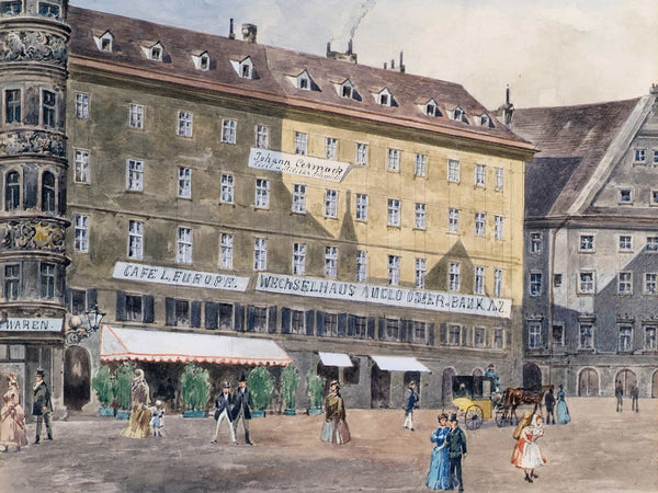 August Gerasch Die Ehemalige Brandstatte Am Stephansplatz In Wien Mit Dem Cafe Leurope By August Gerasch