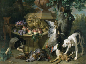 Alexandre Francois Desportes Dogs Dead Game And Fruit By Alexandre Francois Desportes