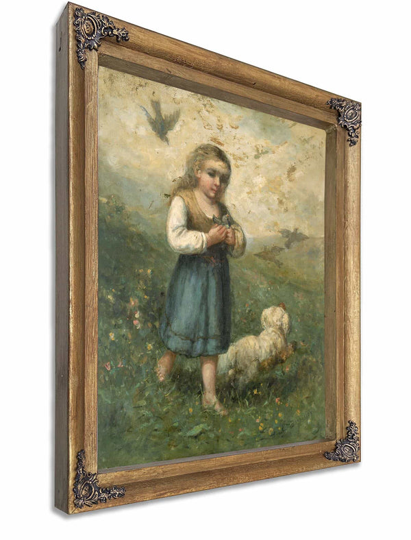 Child With Birds And Dog By Edward Mitchell Bannister