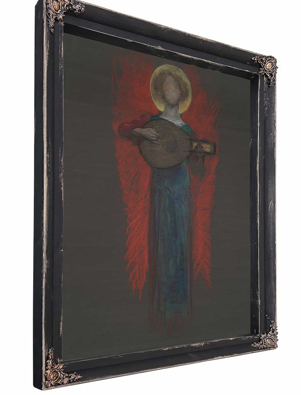 Study Angel With Musical Instrument By Edwin Austin Abbey