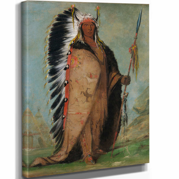 George Catlin 11" x 14" / Stretched Canvas Wrap Ee Ah Sa Pa Black Rock A Two Kettle Chief By George Catlin