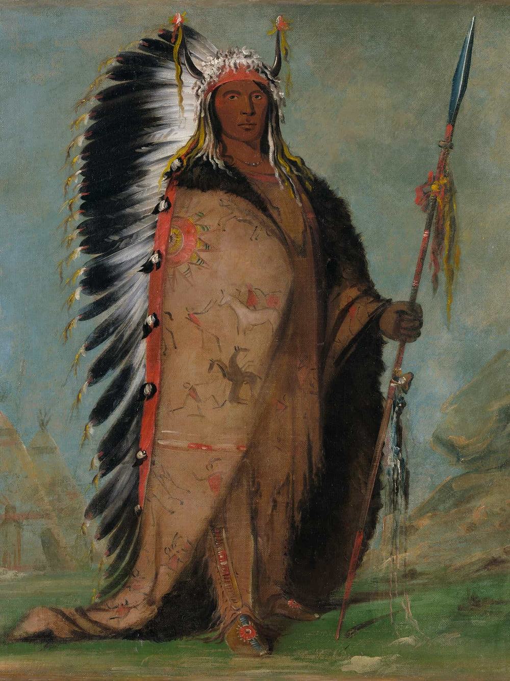 George Catlin Ee Ah Sa Pa Black Rock A Two Kettle Chief By George Catlin