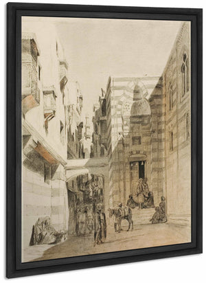 Egyptian Street Scene By Charles Francois Eustache