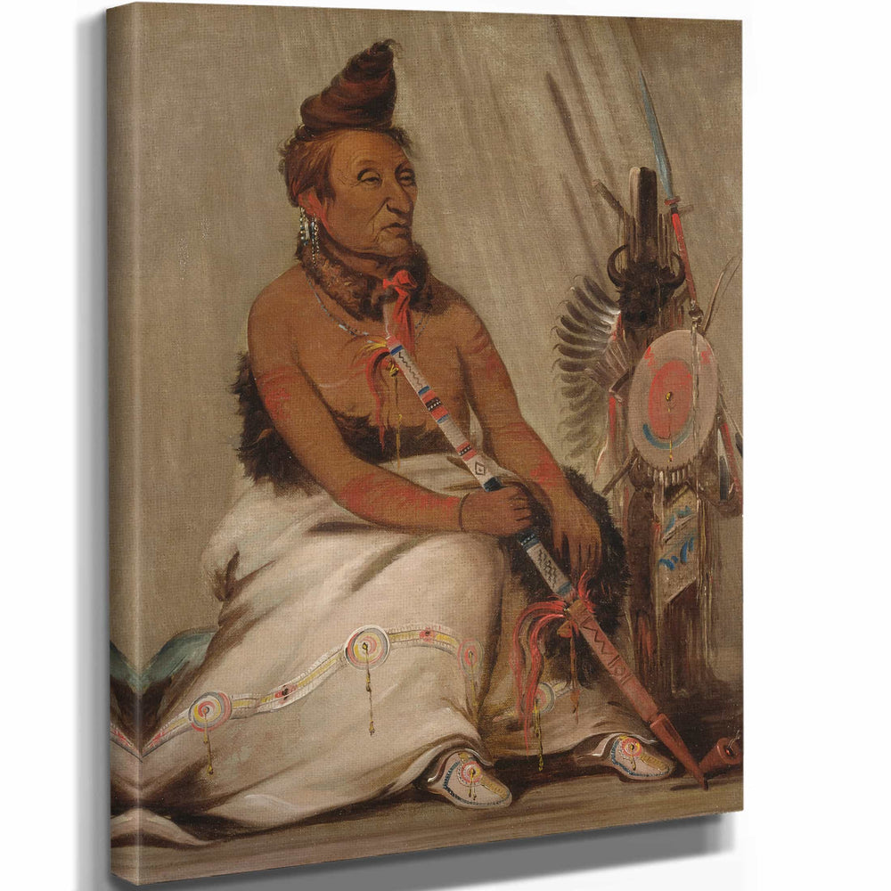 George Catlin Eh Tohk Pah She Pee Shah Black Moccasin Aged Chief By George Catlin