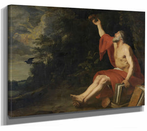 Gaspar De Crayer 14" x 11" / Stretched Canvas Wrap Elijah Fed By The Raven By Gaspar De Crayer