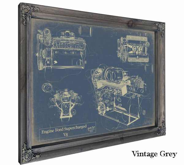 Engine Ford Supercharged v8 Wall Art from Bella Frye.