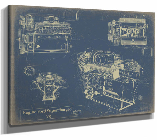 Engine Ford Supercharged v8 Wall Art from Bella Frye.