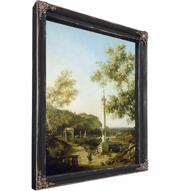 English Landscape Capriccio With A Column By Canaletto