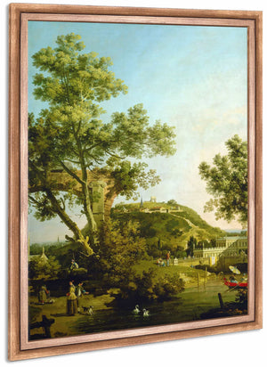 English Landscape Capriccio With A Palace By Canaletto