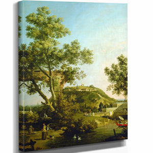 English Landscape Capriccio With A Palace By Canaletto