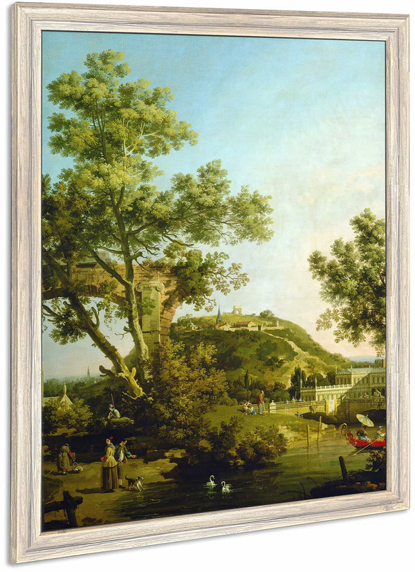 English Landscape Capriccio With A Palace By Canaletto