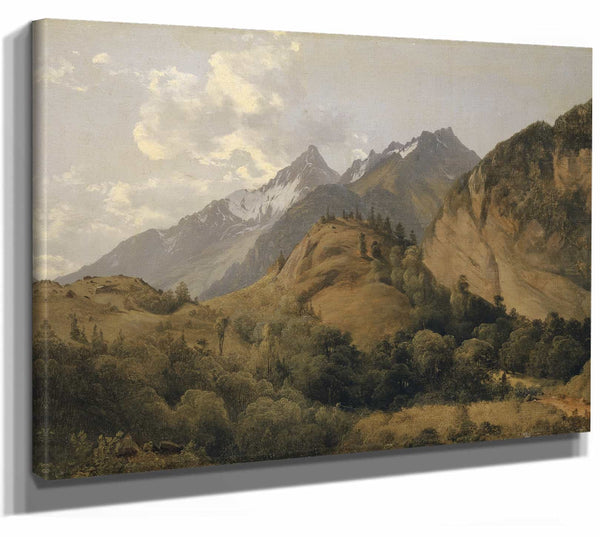 Alexandre Calame Entry To The Urbach Valley With Ritzlihorn By Alexandre Calame