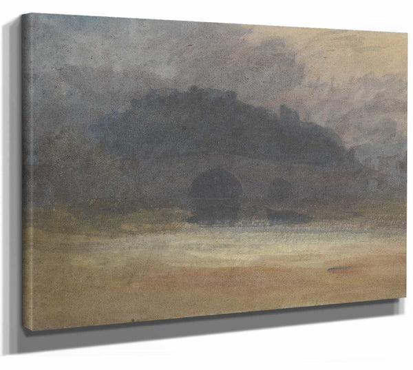 Evening Landscape With Castle And Bridge In Yorkshire By Joseph Mallord William Turner