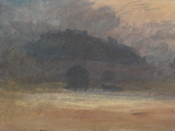 Joseph Mallord William Turner Evening Landscape With Castle And Bridge In Yorkshire By Joseph Mallord William Turner