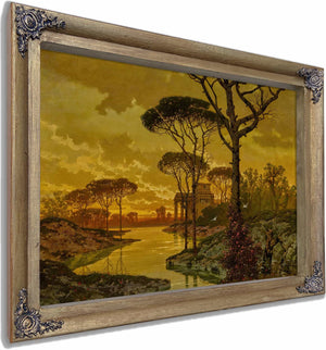 Evening Landscape By Ferdinand Knab