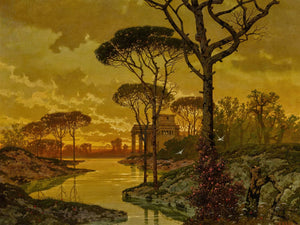 Ferdinand Knab Evening Landscape By Ferdinand Knab