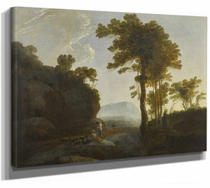 Extensive Landscape With A Shepherd And Shepherdess And Their Flock By Thomas Jones