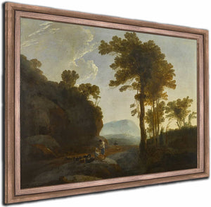 Extensive Landscape With A Shepherd And Shepherdess And Their Flock By Thomas Jones