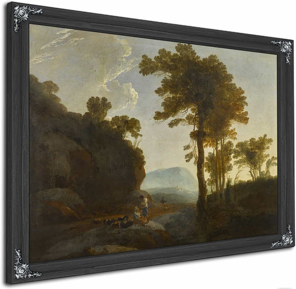 Extensive Landscape With A Shepherd And Shepherdess And Their Flock By Thomas Jones