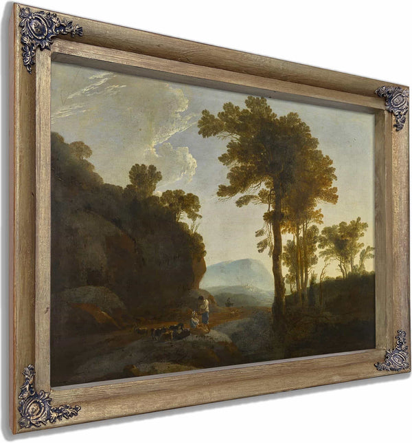 Extensive Landscape With A Shepherd And Shepherdess And Their Flock By Thomas Jones