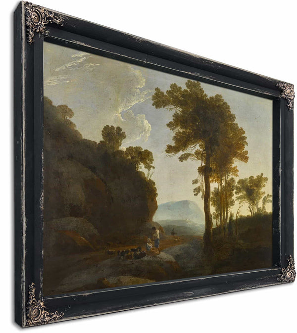 Extensive Landscape With A Shepherd And Shepherdess And Their Flock By Thomas Jones