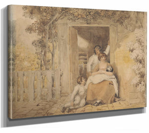 Family Posed In Front Of A Doorway By Joshua Cristall