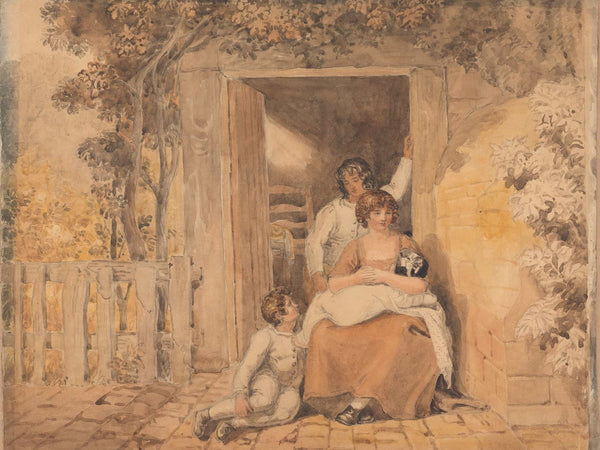 Joshua Cristall Family Posed In Front Of A Doorway By Joshua Cristall