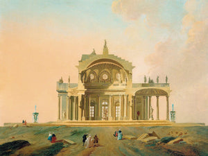 Pierre Antoine Demachy Fantastical Architectural Study With Figures By Pierre Antoine Demachy 1